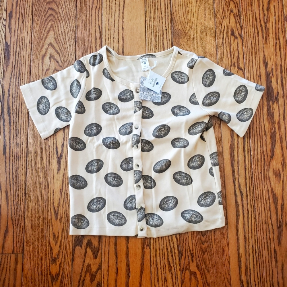 Kate Quinn Cream and Black Short Sleeve Tee